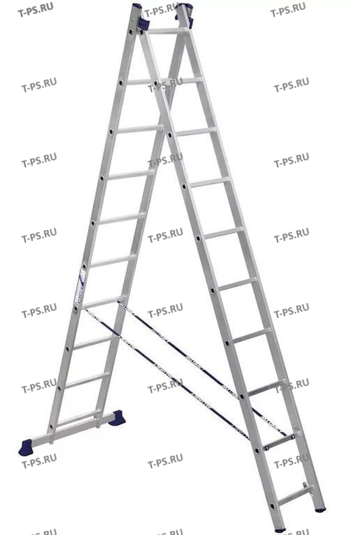 Лестница 2-х секционная алюминиевая 2*10