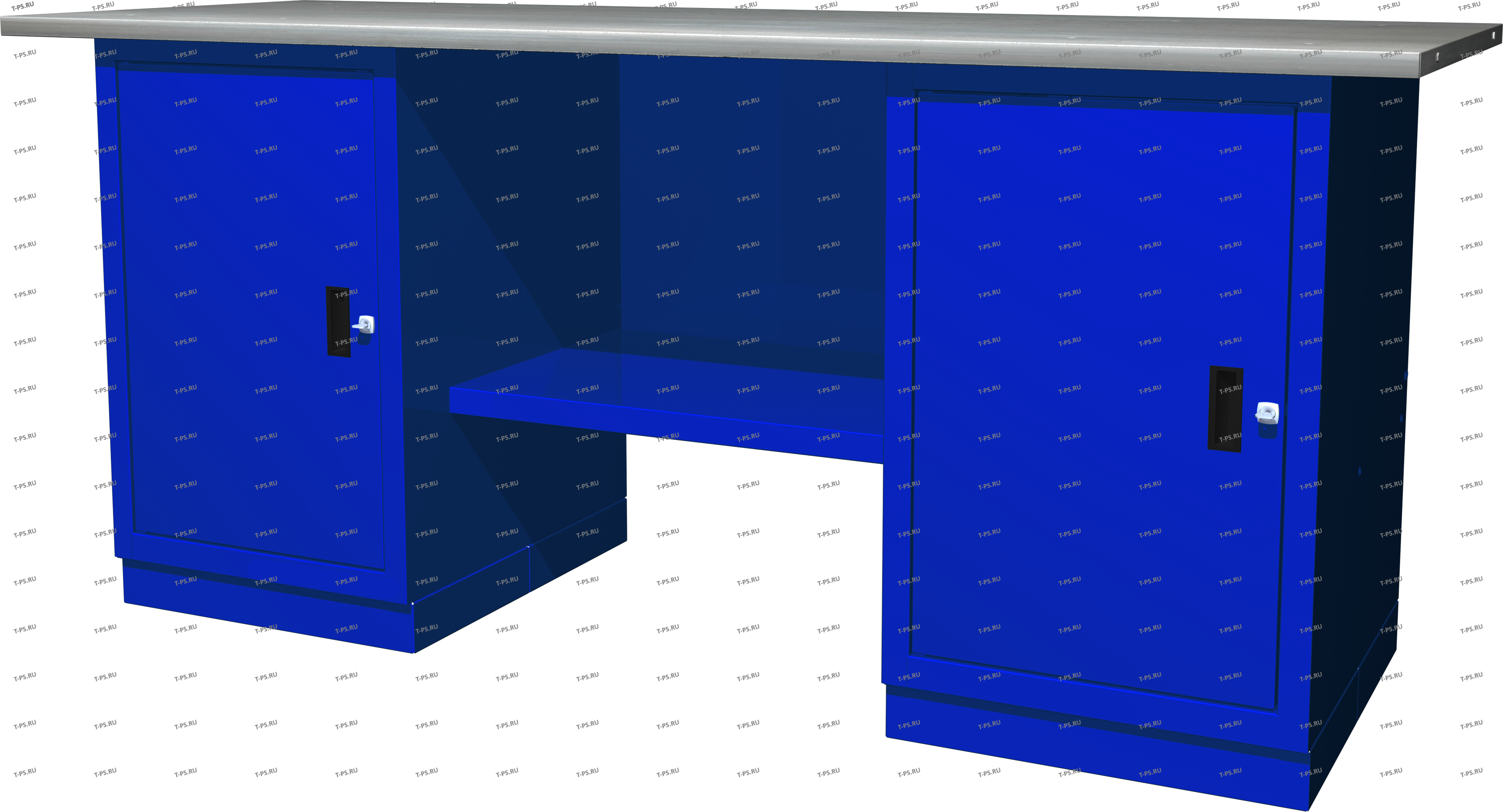 OWB2-11 Верстак с двумя тумбами, тумбы с одной дверцей, 1900х686х820 мм