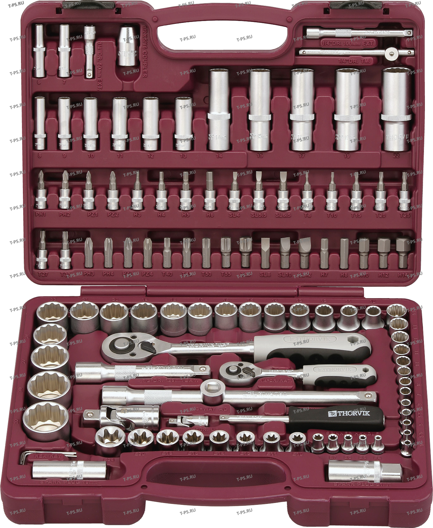 UTS010812 Набор инструмента универсальный 14, 12DR с головками торцевыми 12-гранными, 108 предметов