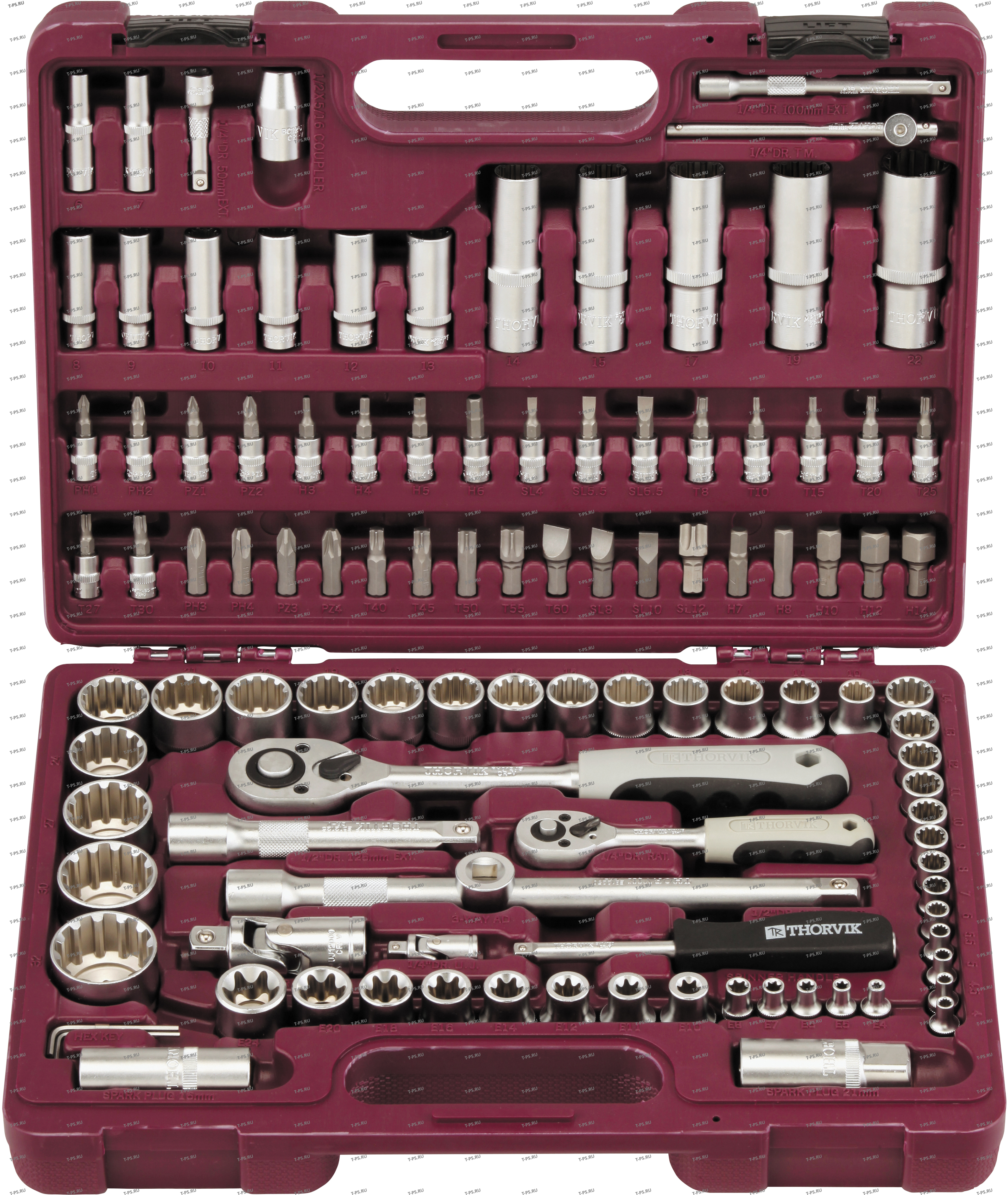 UTS0108MP Набор инструмента универсальный 14, 12DR с головками торцевыми MultiProf, 108 предметов